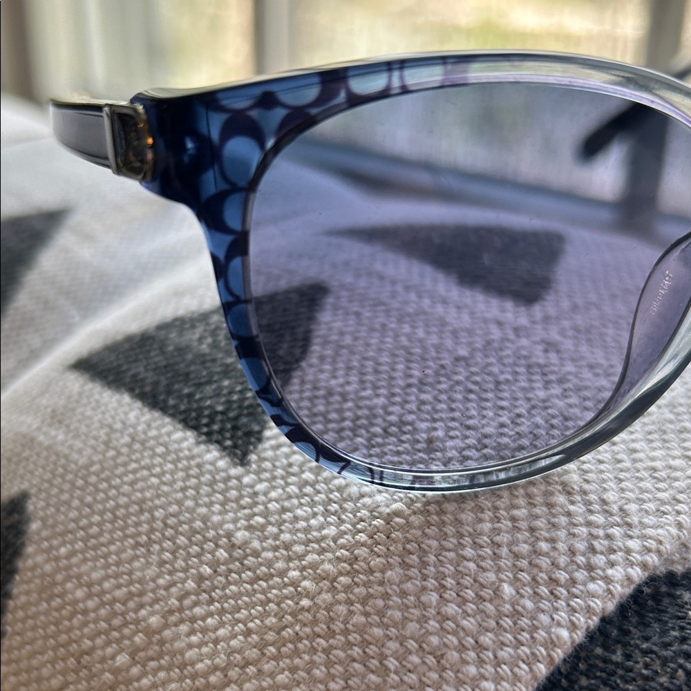 Coach sunglasses.  New w/o tags. Brand new Coach case. Grey blue. - Picture 2 of 9